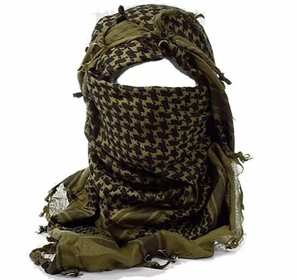 Green 100% Cotton SHEMAGH HEADSCARF - Military Keffiyeh Arab Army Wrap