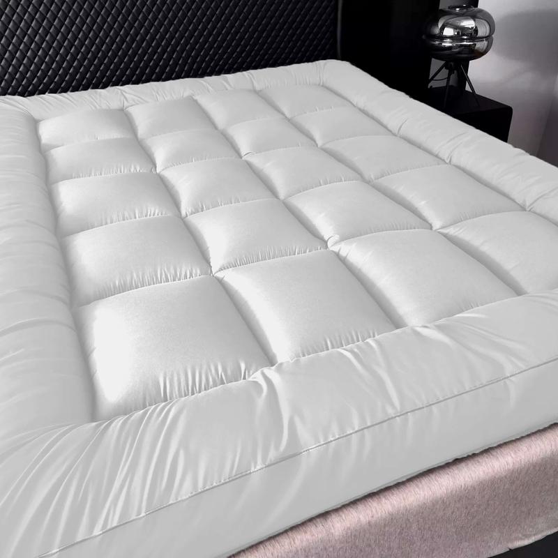 1000 GSM Ultra Bounceback Mattress Topper - 10cm Deep, Hypoallergenic Microfiber, Thick Hollow Fiber Filling, Elasticated Corner Straps, Multiple Sizes Available 3