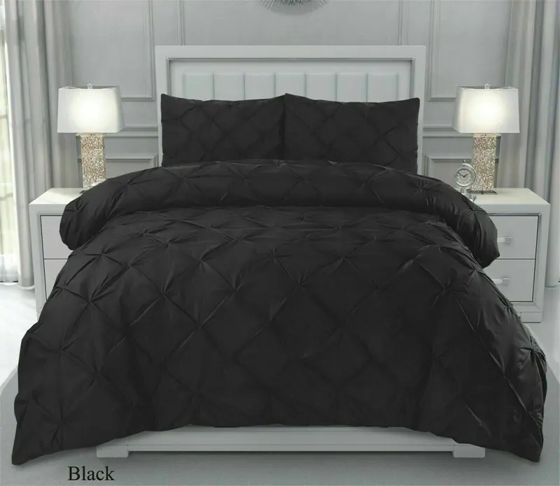 Pintuck Pleated Alford Duvet Cover Set Bedding With Pillowcase All Sizes Colours Shop Now 7
