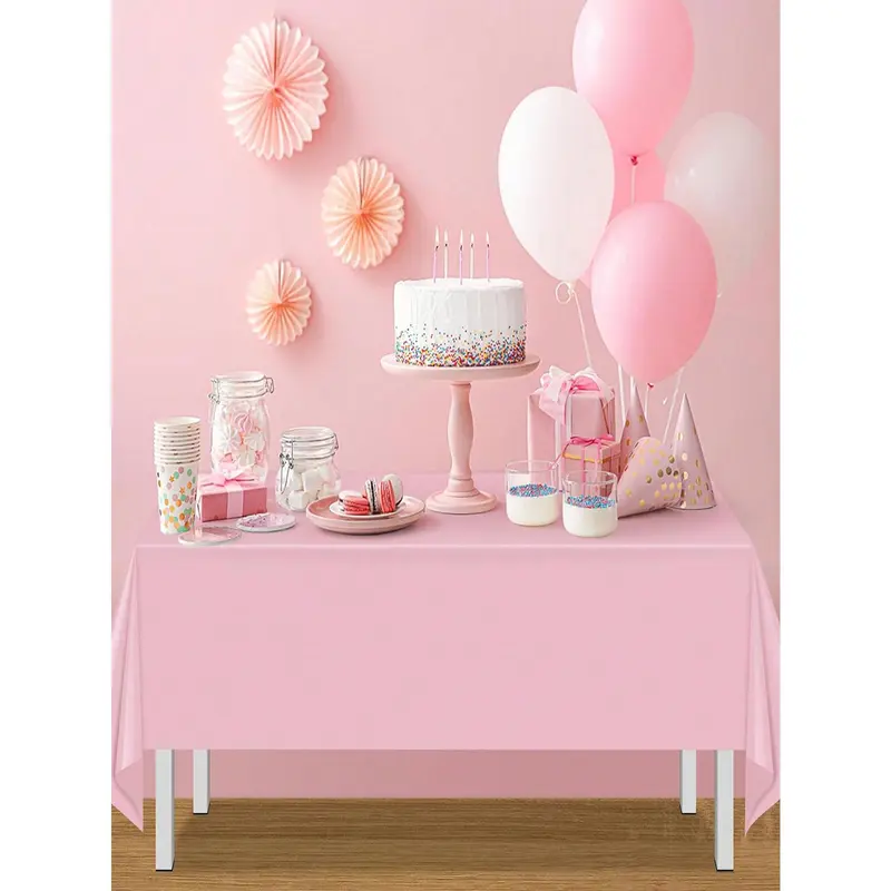 1/2pcs Gender Reveal Tablecloths, Disposable Plastic Pink And Blue Tablecloth, Rectangle Table Covers For Boy Or Girl Baby Shower Party Decorationsbaby Shower Family Decorations Gifts 5