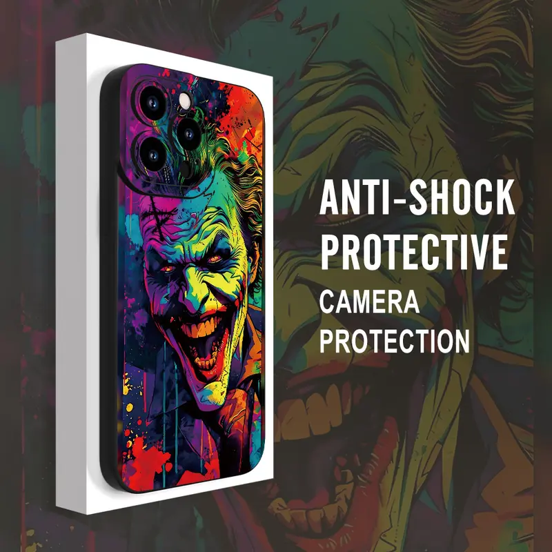 Fashionable, Popular,, Funny Clown Pattern Design, Lens protrusion protection, Compatible with For iPhone Series. Perfect Holiday Gift/Birthday Gift for Easter Day, Christmas Halloween Decoration/Gift for Birthday, Girlfriend, Boyfriend 2