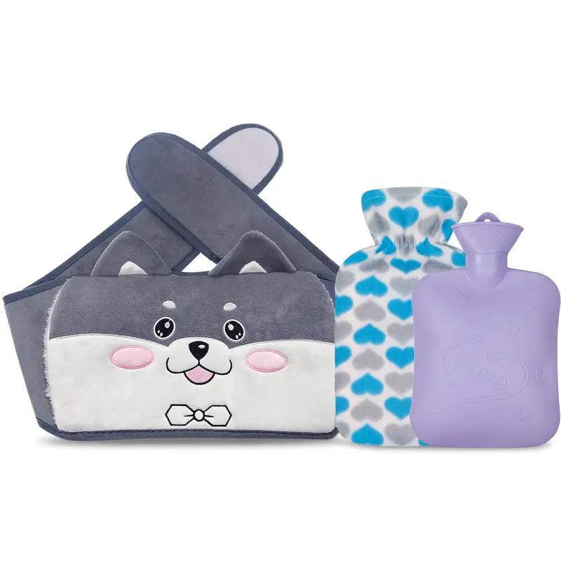 3-Piece Hot Water Bottle Set with Waist Strap for Women's Health Comfortable - Ideal for Home Use Cover Gift Hand Cup 7