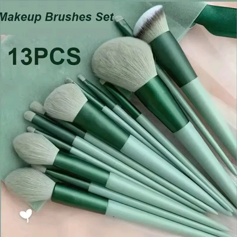 13 PCS Makeup Brushes Set Eye Shadow Foundation Women Cosmetic Brush Eyeshadow Blush Beauty Soft Make Up Tools Bag + makeup tools + makeup brushes + women fashion + new fashion +