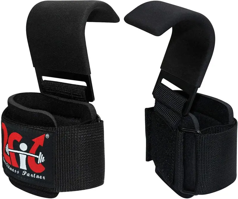 2Fit Your Fitness Partner - Weight Lifting Hooks with Wrist Straps - Non-Slip Neoprene Rubber Padded for Maximum Grip Support - Gloves and Wrist Support Bodybuilding Workout Training 0