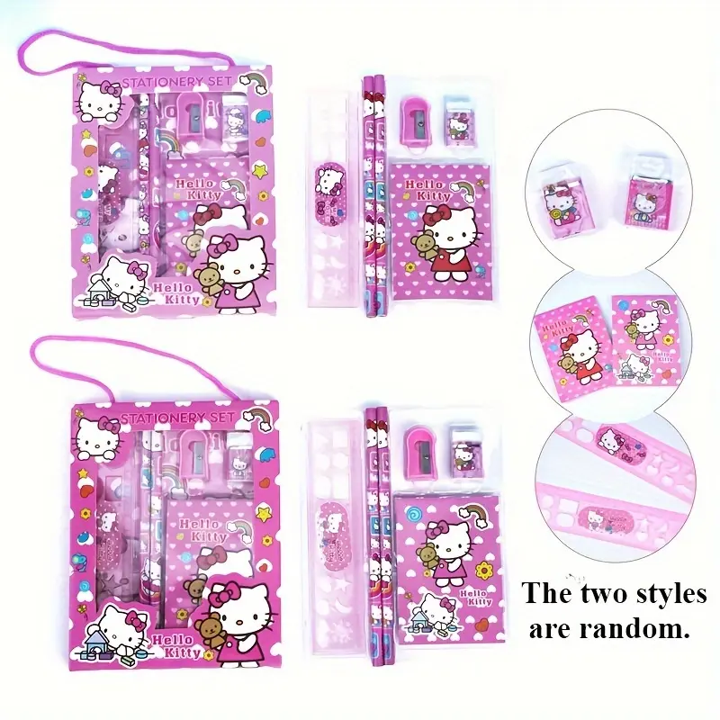 Sanrio Hello Kitty and Kuromi Stationery Set, PVC Desktop Organizer, School Supplies Gift Box, Birthday, Christmas, New Year Gifts, Office Supplies, Educational Materials, Student Prizes 5