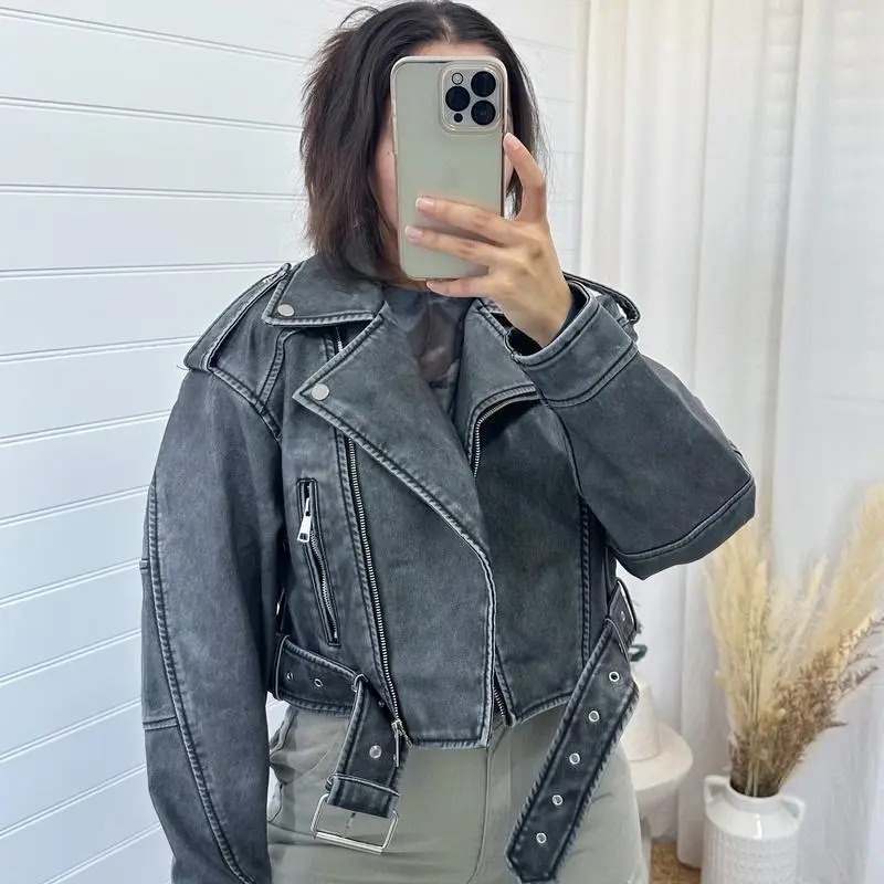 Oversized faux leather biker jacket-3 colours Womenswear Coats Womenswear Coats 2