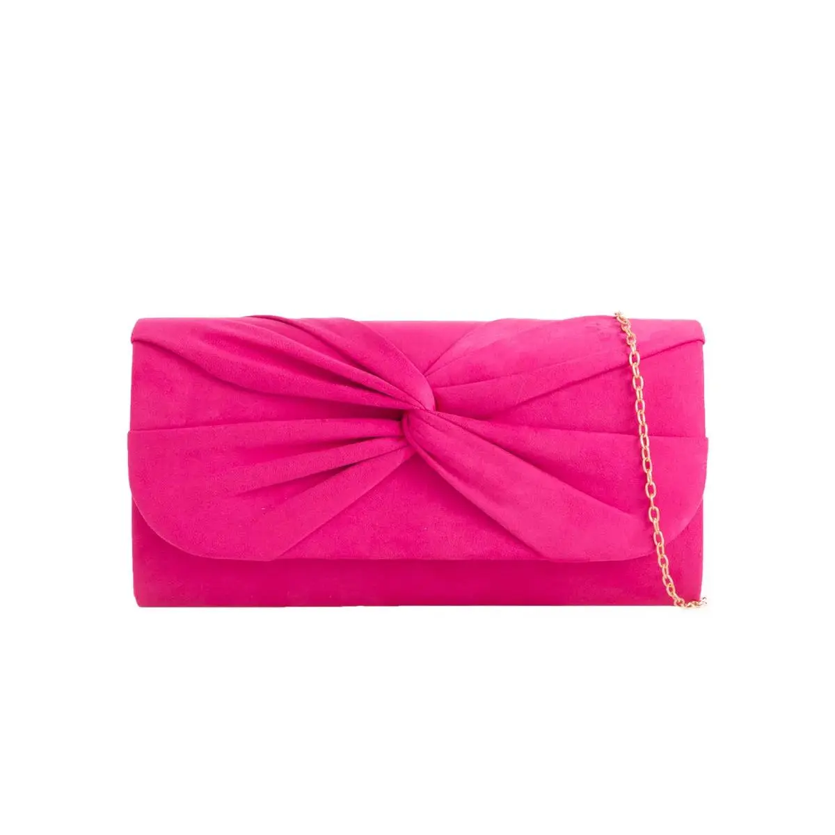 Luxe Fuchsia Pink Velvet Clutch Bag
