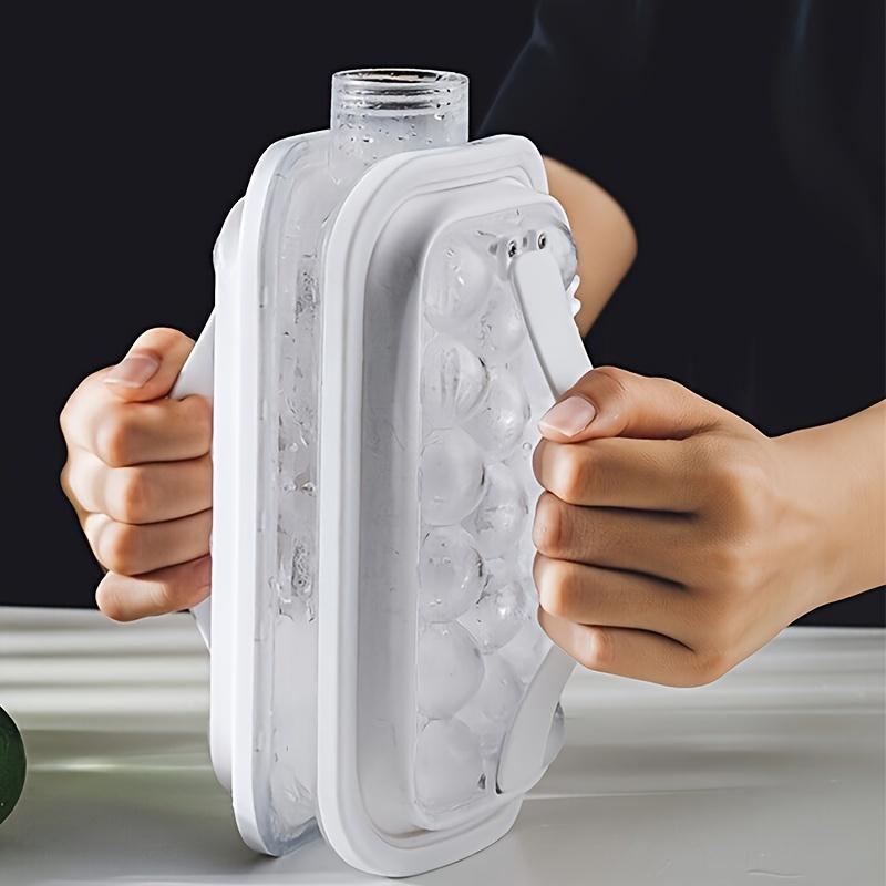 High Capacity Folding Ice Maker Water Bottle with 17 Grids and Grinding Tool - Perfect for Making Ice Balls, Blocks, and Rectangular Shapes - Household Silicone Ice Mold for Refrigerator Accessories Kitchen Utensils 2