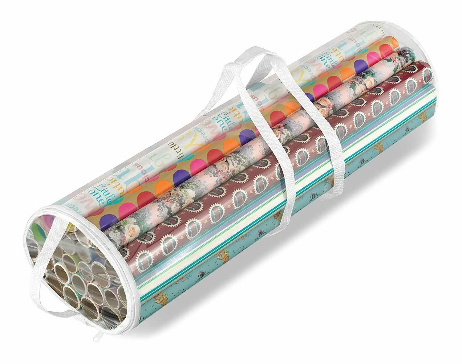 2pc Christmas Cylinder Gift Wrapping Storage Bag-Clear (22x79)
