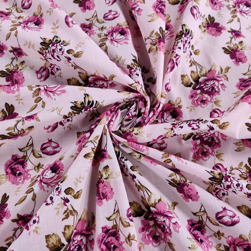 FS814_1 Pink Roses Poly Cotton 4