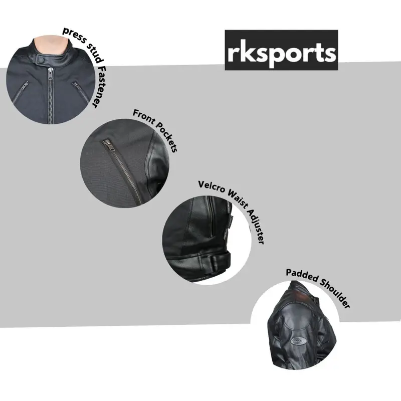 Rksports Atom Motorcycle Motorbike Leather Textile Waterproof Mens Jacket CE 3