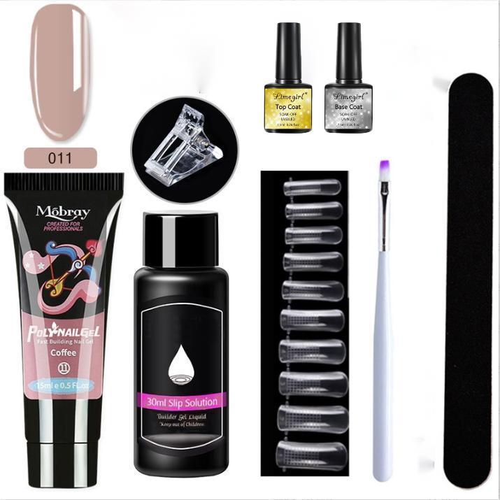 Poly Gel Nail Kit with U V Light Starter Kit, 9 Pcs Builder Gel Nail Extension Kit for Beginners with Everything Nail Art DIY (Nail art requires UV lamp reinforcement) Comfort Manicure Nail Care Polish(15ML) 5