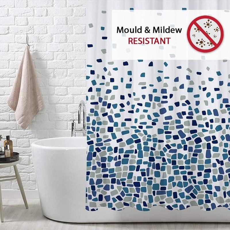 Laven & Ivory Shower Curtain Anti Mould, Mildew Resistant | Size 180x180 cm (71 x 71 Inch) | Water Repellant Fabric | 100% Polyster 1