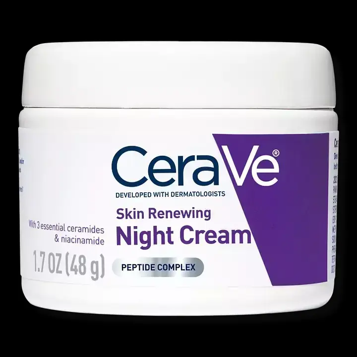 Loreal CeraVe Skin Renewing Night Cream | Niacinamide, Peptide Complex, and Hyaluronic Acid Moisturizer for Face Skin Repair Skincare Comfort Moisturizing | 1.7 Ounce 4
