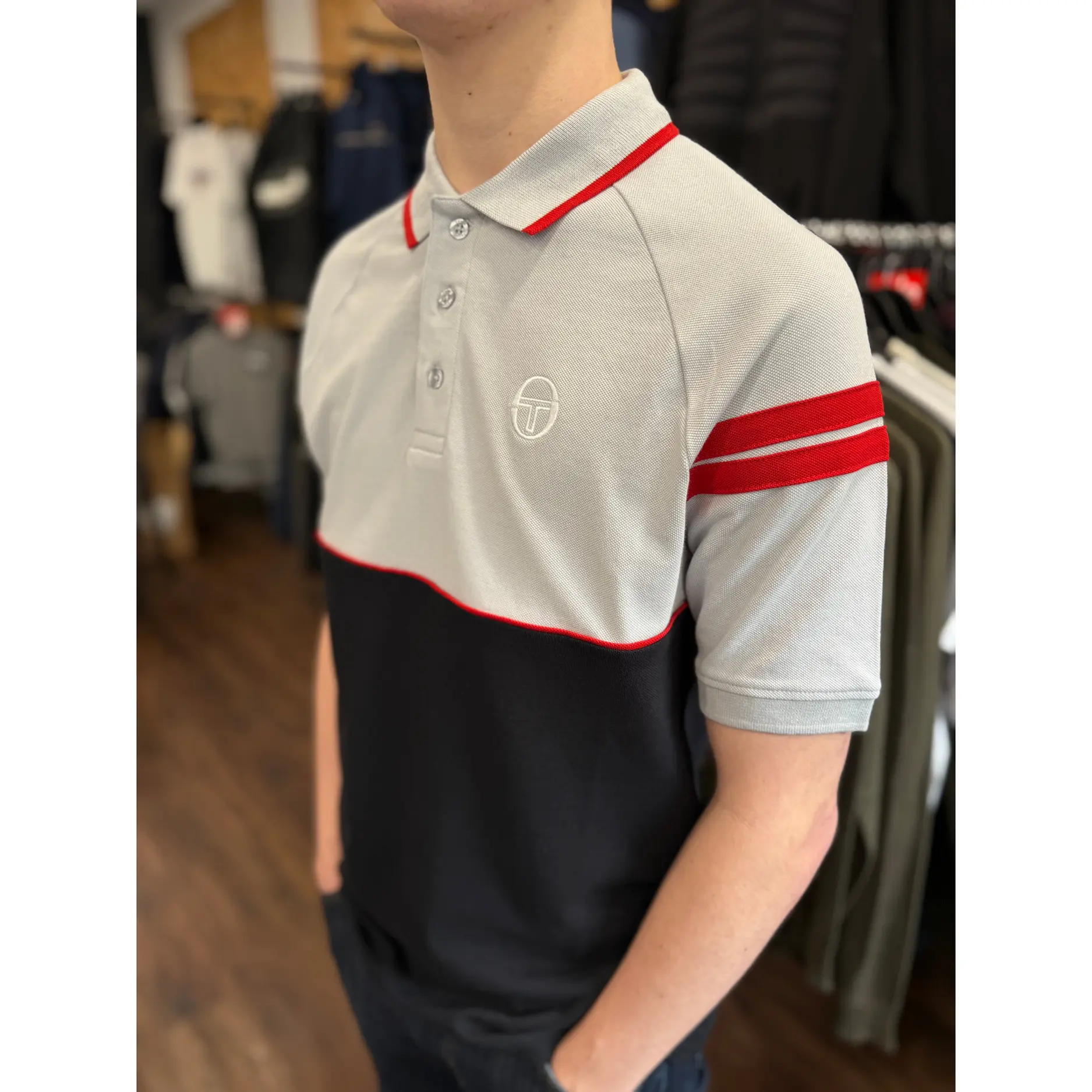 Sergio Tacchini Cambio Polo Grey/Black/Red