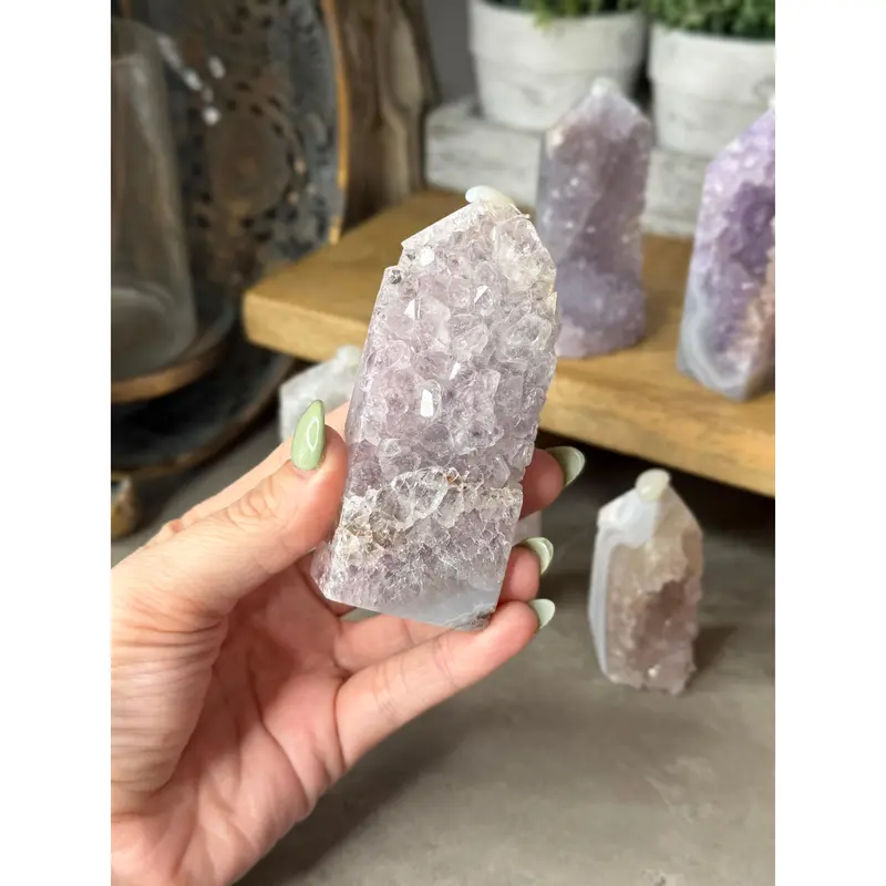 Druzy Raw Agate Crystal Towers 1