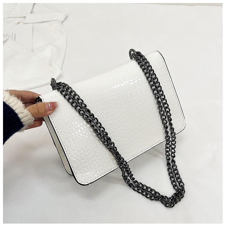 Patent Leather Shiny Crocodile Pattern Chain Underarm Bag - 2024 Summer New Shoulder Bag, Simple Commuter Women's Bag 6