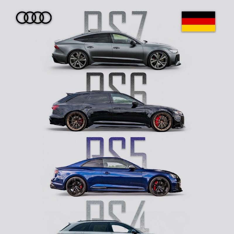 Audi RS Models Car Poster Print Wall Decal Glossy A3/A4 Size Photo - Perfect Home Decor - Decoration Frames Room Ornaments Artistic 1