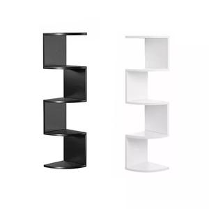 Wooden 5 Tier Floating Corner Shelves for Storage Display - Wall Mount UK - Decor Organiser Racks