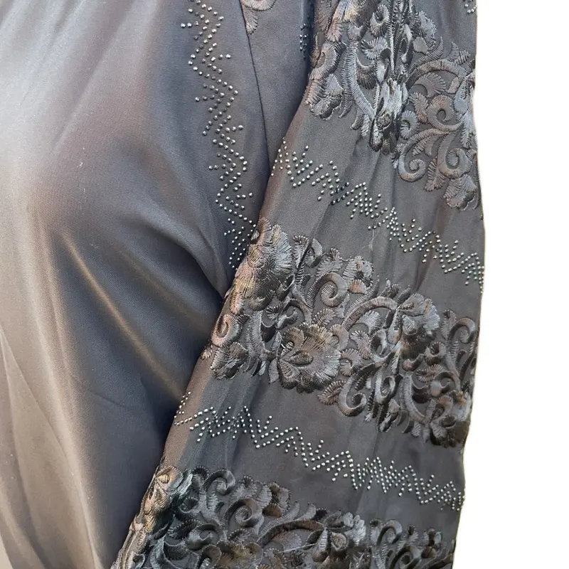 Arabic Clothing-solid Kimono Sleeve Belted Abaya, Vintage Clothing, Coats for Women, Abayas for Women, Modest Long Sleeve Abayas, Women's Islamic Clothing for Spring Fall, Women's Islamic Clothing, Modest Clothes 3