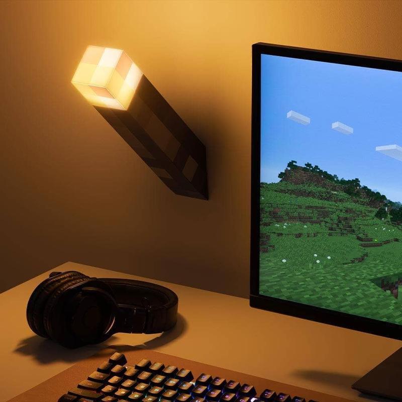 Product Introduction of Minecraft Game Torch Lamp Led Night Light Home Decors USB Rechargeable Kids Gift MC Wall mountable Game fans Home Decoration Gifts for Gamers Soft light without glare 8
