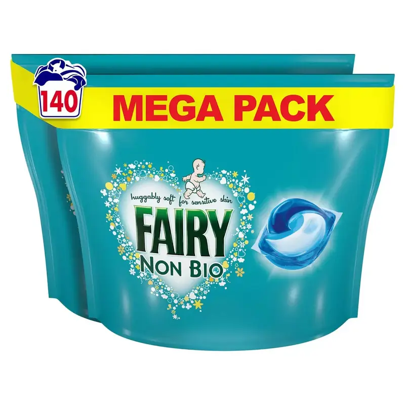 Fairy Non Bio Pods, 140 Washes - Household Cleaning Supplies washing tablets 1