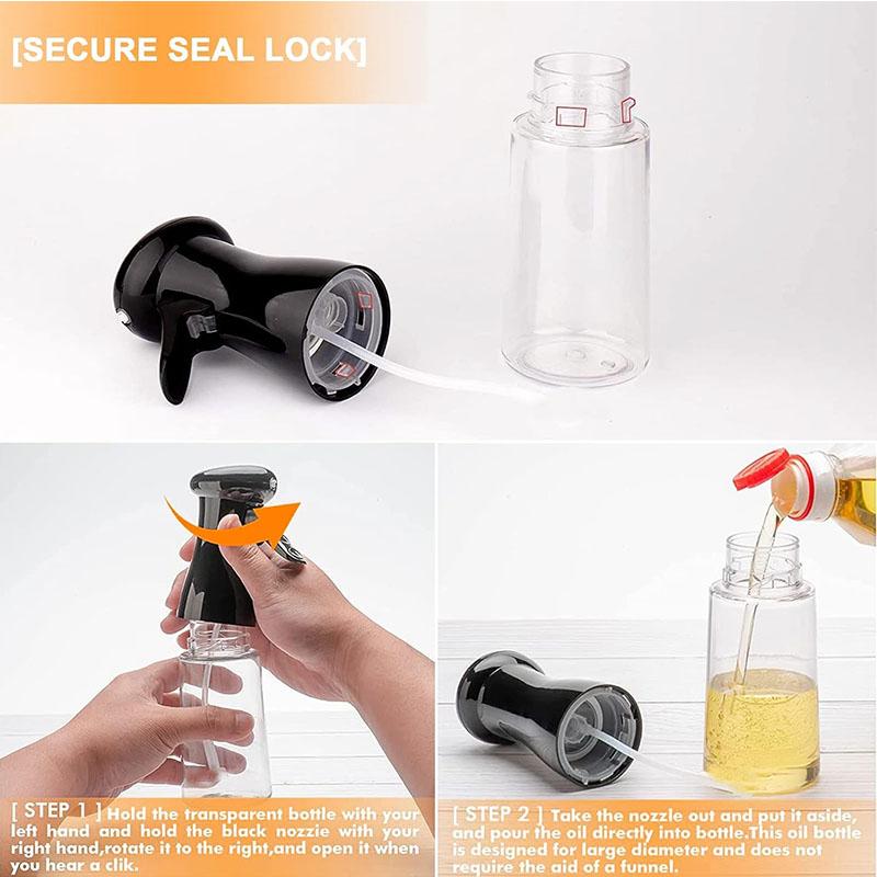 200ml Oil Spray Bottle Kitchen Cooking Olive Oil Dispenser Camping BBQ Baking Vinegar Soy Sauce Sprayer Containers multicoloured spray type oil  dispenser Transparent Utensils Air Fryer Nozzle 6