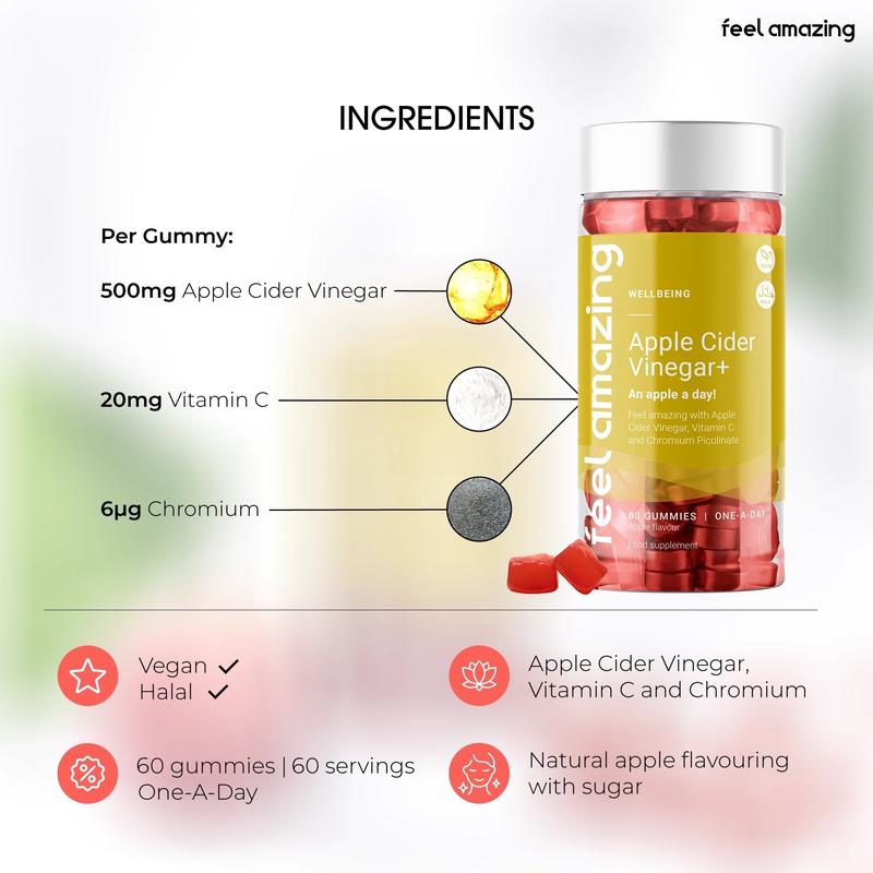 Feel Amazing Apple Cider Vinegar Gummies+ | 60 Gummies 3