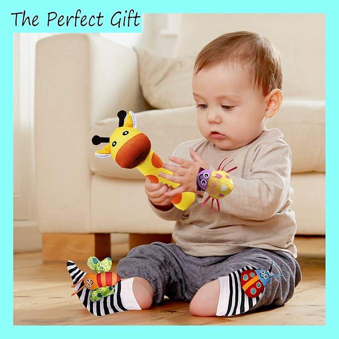 Foot Finders & Wrist Rattles for Infants Developmental Texture Toys for Babies & Infant Toy Socks & Baby Wrist Rattle - Newborn Toys for Baby Girls Boys - Baby Boy Girl Toys 0-3 3-6 6-9 Months 2