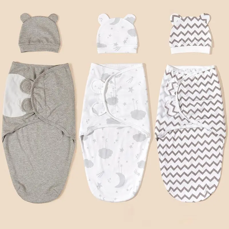 Baby Anti-shock Swaddle Cotton Printed Wrap Spring/Summer Baby Wrap Two-piece Baby Anti-kick Blanket 7