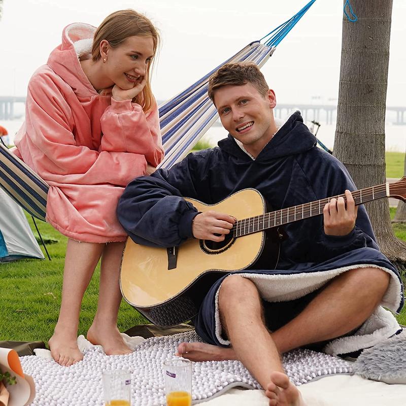 Hoodie Blanket  Couple style sherpa fleece  Wearable Thickened, TV Hoodie Blankets With Hood Long Sleeve Oversized   ,Warm and Cozy Snuggies Blanket Sweatshirt as Gifts for Mom Wife Girlfriend Clothes Comfort Womenswear Comfortable Fabric Soft Fit Loose 1