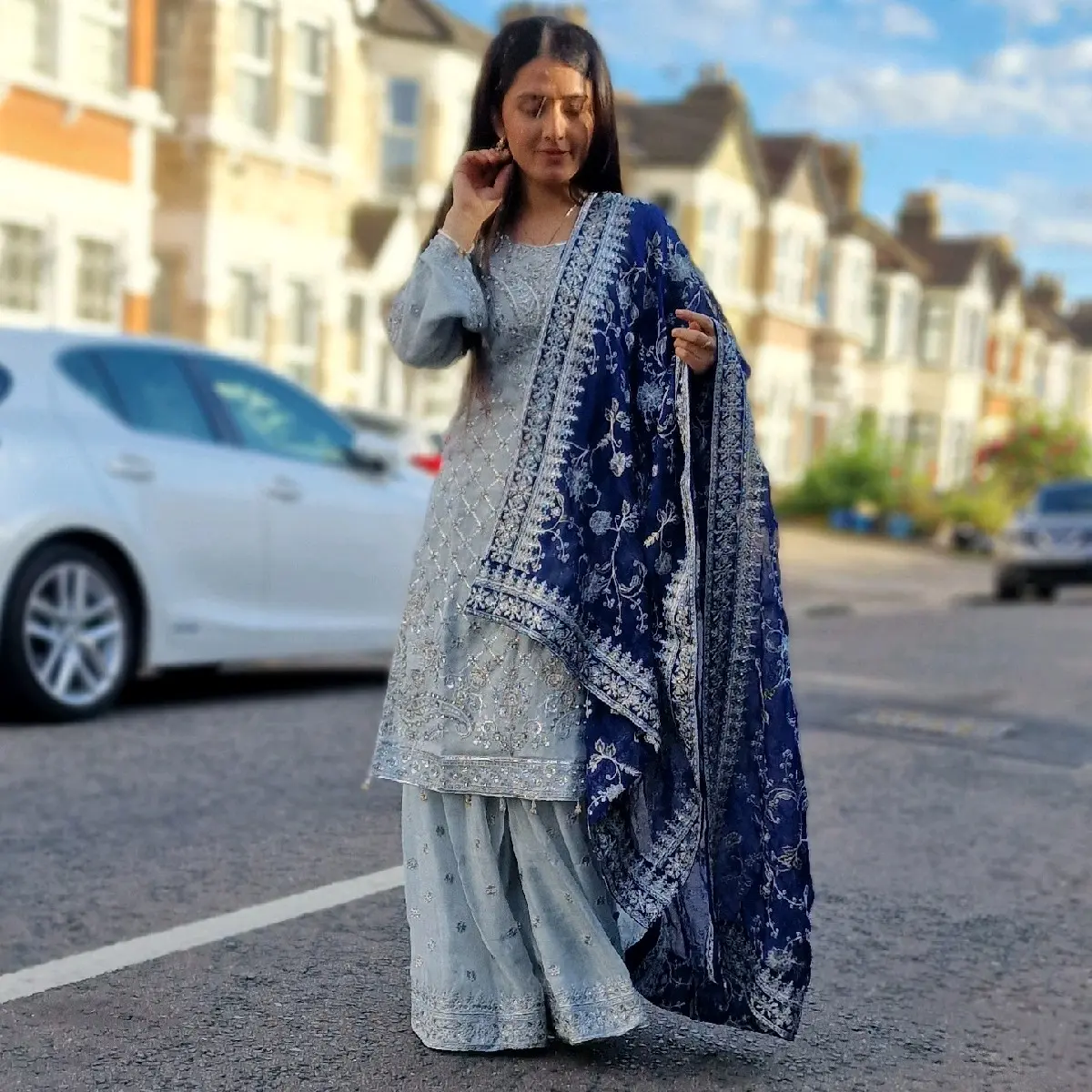 latest gharara heavy embroidery Chiffon Elegant Dress Traditional Womenswear Original Fabric Modest Clothing Comfort Style Fashion pakistani dresses