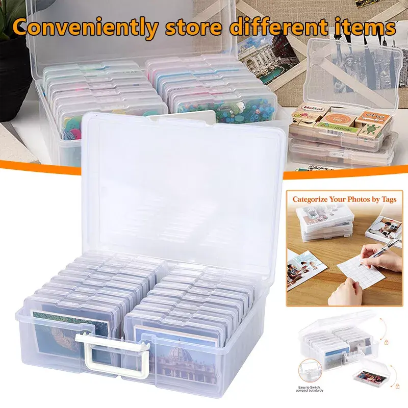 6"x4" Photo & Crafts Organizer Storage box, 16 Cases & Labels UK 5