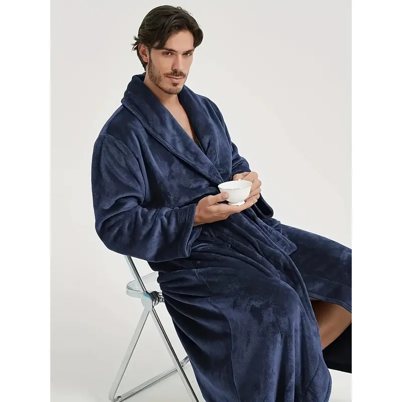 Couples new bathrobe dressing gown European style Men's and Women's homewear flannel nightgown 4