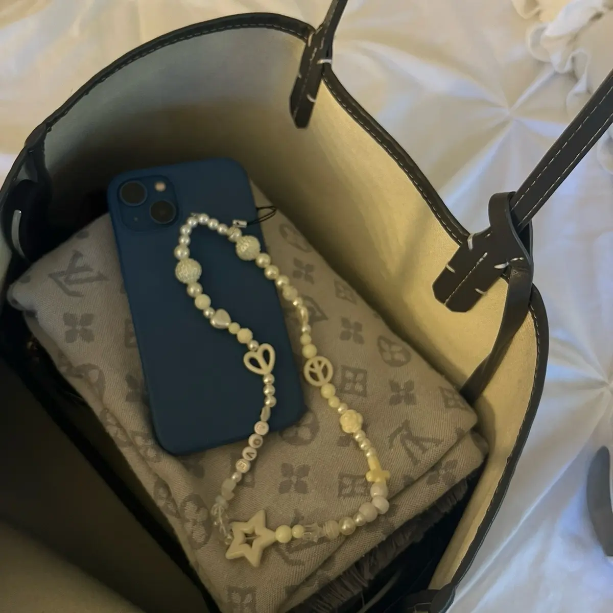 Long Phone Charm - White