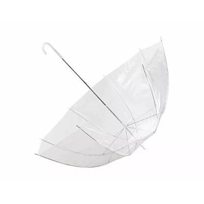2 Pack Transparent PVC Wedding Brolly Clear Bubble+ Rain Umbrellas Dome Birdcage 2