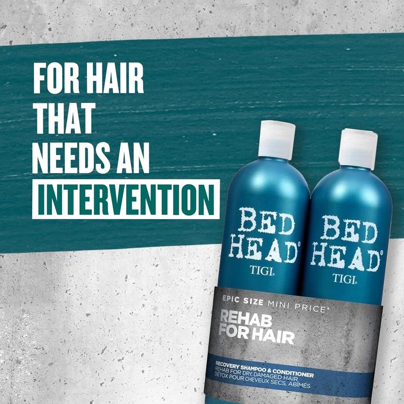 Bed Head by TIGI | Recovery  and  Set | Professional Moisturising  Repair Treatment | Ideal For Dry And Damaged  | 750 ml ( Pack of 2) shampoo anti dandruff Conditioner Haircare Hydrating Moisturize Scent Cleanser Cleansing Hydrate Moisture Comfort 2