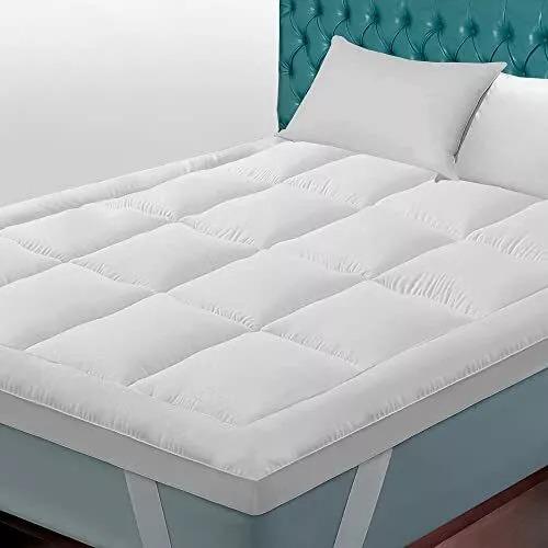 10CM Deep MATTRESS TOPPER Heavy Box Stitched Thick Hotel Quality Microfiber UK 2