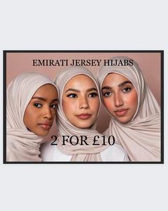 SHADOW EMIRATI JERSEY HIJABS 2 FOR £10