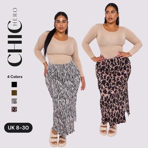 ChicHero Printed Elasticated Waist Pleated Comfort Casual Maxi Skirt Womenswear Bottom Elegance Elegant Fashion Fit Floral Modest