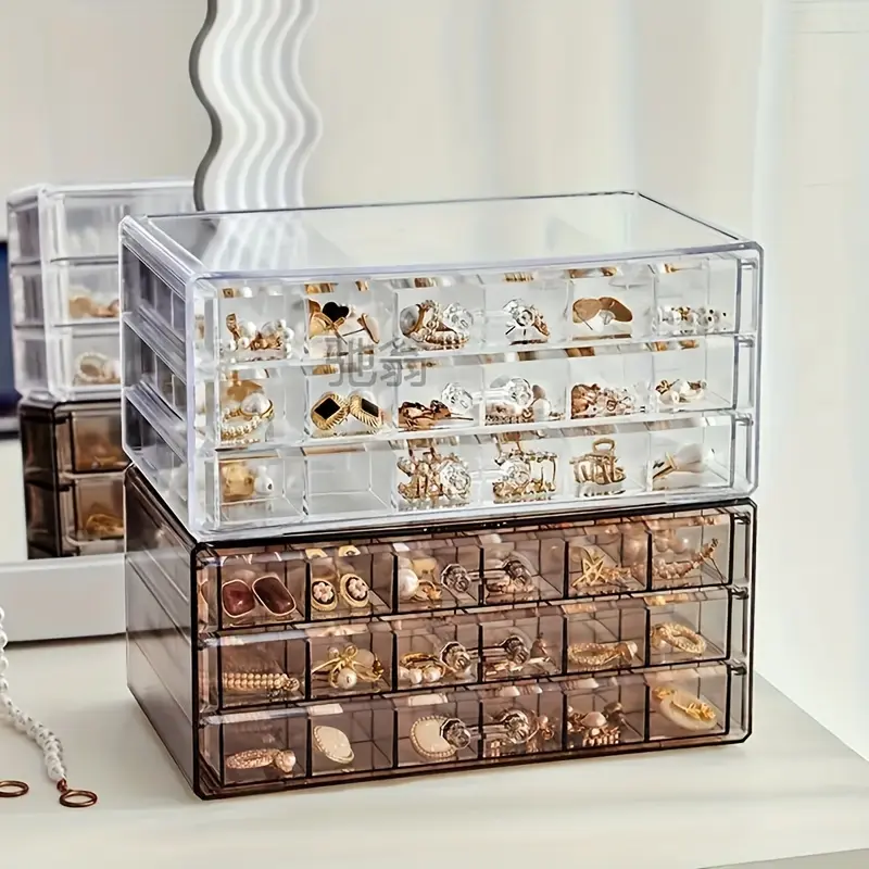 Product Introduction of Elegant 3-Layer Jewelry Box with 72-Grid: Classic Octagonal Design & Secure Buckle Closure for Rings, Earrings, Necklaces Organiser 1