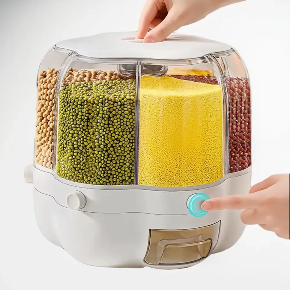 Kitchen Dry Food Sealed Storage Container Grain Box Cereal Dispenser Rice Tank Food Storage Utensils Rice Dispenser Stackable