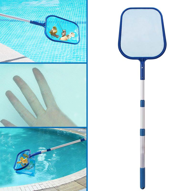 SWIMMING POOL DEBRIS LEAF SKIMMER THREE WAY TELESCOPIC MESH NET CLEANING POLE 3