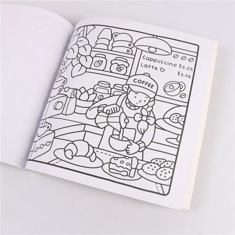 Product Introduction of Girl Moments: Coloring Book for Adults and Teens Featuring Cute Cozy Daily Activ 6