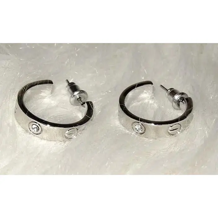 Gold Silver Popular Quality Small Hoop Earring wit Stones Jewelry For Women Gift 5