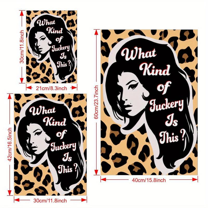 1pc Canvas Poster, Amy Music Portrait Print, Leopard Print Art Wall Art For Living Room, Wall Decor For Bedroom, Home Decor Room Decor, Frameless 3