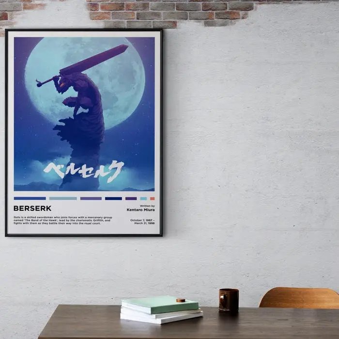 Berserk Unframed Poster, Berserk Poster, Unframed Poster, High Quality, Wall Art 1