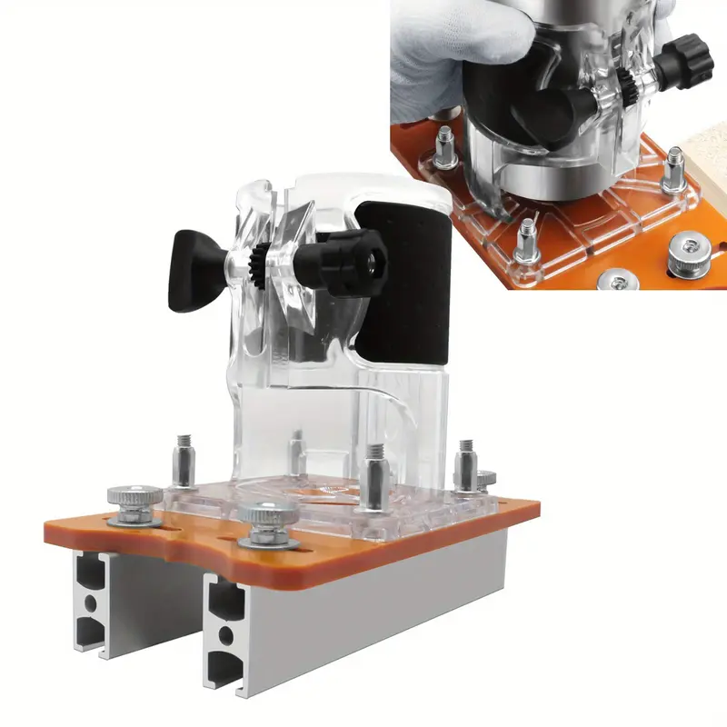 Wood Router Base 2 In 1 Compact Wood Palm Router Base Router Slotting Bracket Woodworking Slotting Trimming Compact Wood Palm Router Base For Carbinet Closet Furniture 1