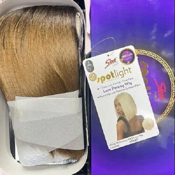 Sleek Spotlight 101 Kayla Human Hair Lace Front C-Part Wig(NT4/27)Free UK Postage 1