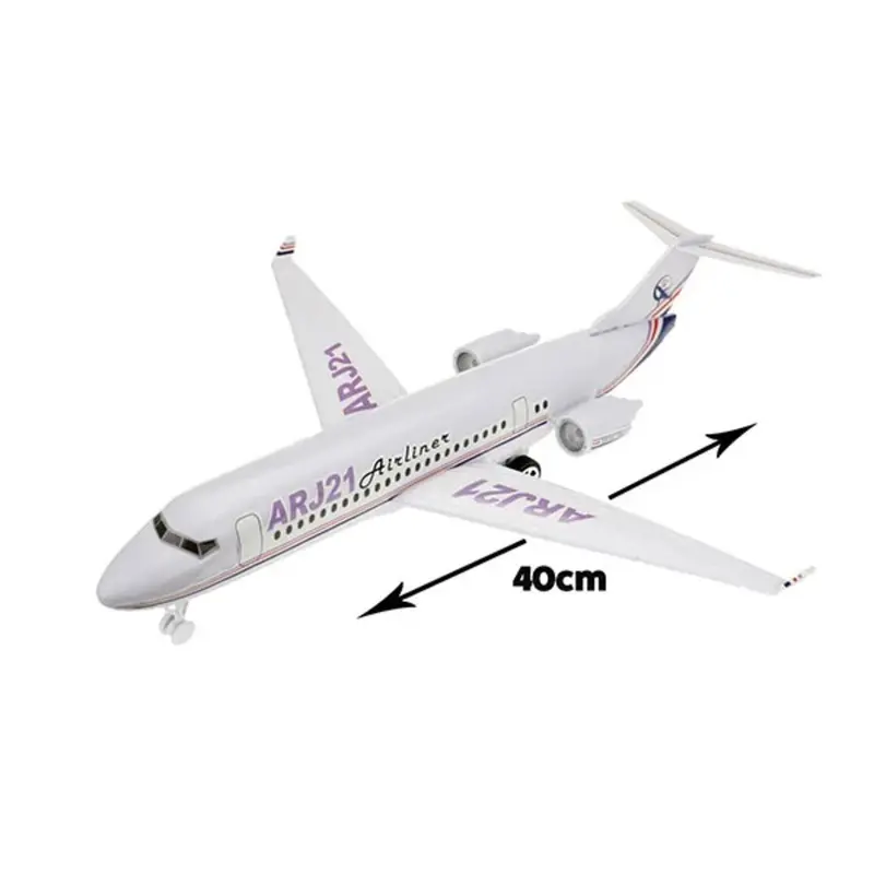 UMKYTOYS Friction Powered Passenger Airplane Toy for Kids with Light and Sound Aircraft Model Machine Play Vehicle Collection Gift for Kids Boys Girls 2